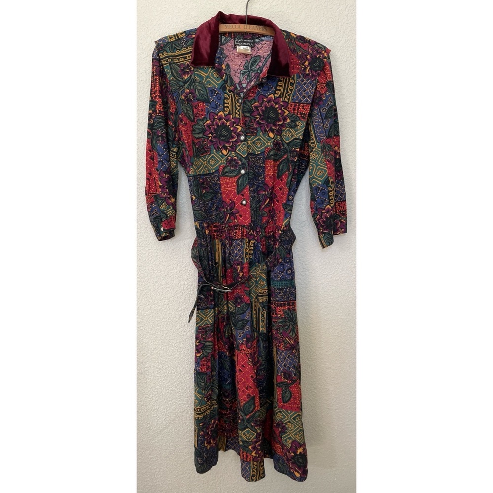 Vintage Breli Originals Floral Belted Dress Women’s Size 10